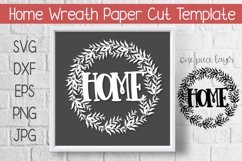 Home Wreath Paper Template Cut Design SVG Product Image 1