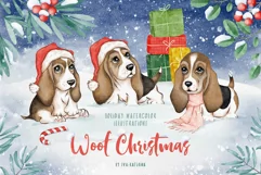 Woof Christmas Watercolor Product Image 1