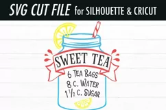 Sweet Tea Recipe SVG | Sweet Tea Mason Jar SVG | Tea SVG Product Image 2
