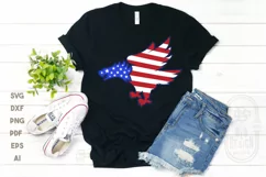 Bald Eagle Silhouette and USA Flag - 4th of July SVG File Product Image 3