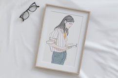 Art Print | Wall art Woman standing and reading a book Product Image 4