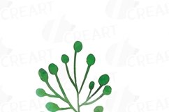 Green leaves and branches watercolor clip art pack, hand painted leafs collection. PNG, jpg, svg, vector illustrator &amp; corel files included Product Image 8