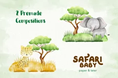 Watercolor Safari Baby Animals Clipart Graphics Product Image 4