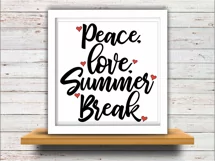 Teacher svg SVG DXF JPEG Silhouette Cameo Cricut math svg iron on Peace love Summer break  summer svg Product Image 2