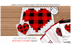 C2C Crochet Quilt pattern - Buffalo Heart Product Image 1