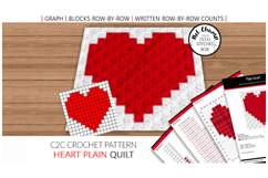 C2C Crochet Quilt pattern - Plain Heart Product Image 1