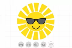 Sun in Sunglasses Svg, Happy Sun Svg, Sunshine svg Product Image 1