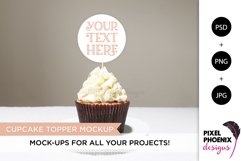 Vanilla Cupcake Topper Mockup, Cake Mockup Product Image 1