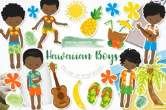 African American Hawaiian Luau Boys graphics - vectors Product Image 1