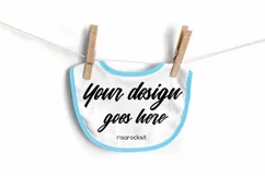 Baby Bib on Clothesline Photoshop PSD & PNG Product Mockup Product Image 3
