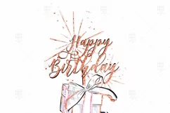 Pink Birthday Girl Party Presents Cake Champagne Clip Art Product Image 5