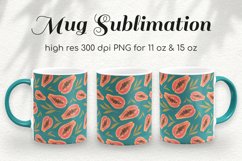 Papaya Summer Coffee Mug Sublimation Template 11oz &amp; 15oz Product Image 1