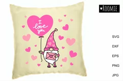 Valentine gnome I love you svg, Valentines day heart clipart Product Image 3