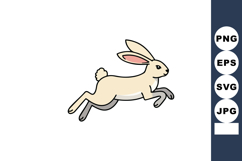 Running rabbit vector illustration with beige and pink color Product Image 1