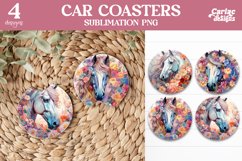 Car Coaster Sublimation, Horse Car Coaster Product Image 1