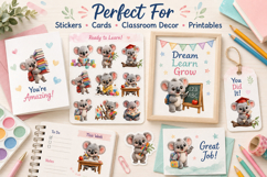 Cute School Koala Clipart Bundle, Back to School Animal Product Image 3