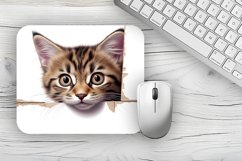 Cute Cat Mousepad Sublimation Design, Animal Mousepad PNG Product Image 1