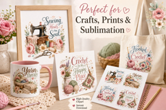 Crochet Quilting Sewing Clipart Bundle, Crafting Yarn Therap Product Image 3