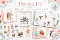 Rainy Day Animal Watercolor Clipart Bundle Product Image 2