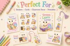 Back to School Snail Clipart Bundle, Cute School Snail PNG Product Image 3