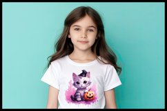 8 Cute Halloween Cat Watercolour Clipart Sublimation Product Image 3