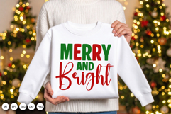 Merry And Bright SVG for Family Gifts and Holiday Crafts Product Image 3