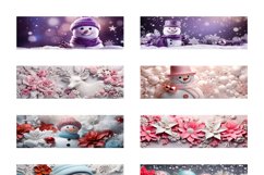 100 Christmas Mug Wrap Bundle, 3D Snowman Sublimation PNG Product Image 19