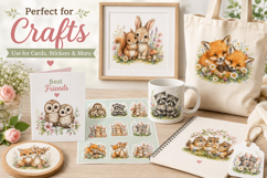 Woodland Baby Animal Clipart PNG, Cute Watercolor Forest Product Image 3