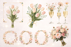 Love is Blooming Romantic Floral PNG Bundle Product Image 7