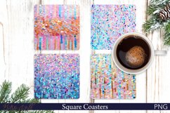 Sequins Square Coaster | Sparkling Pastel Colors Product Image 1
