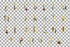 Tribal golden alphabet with feathers clip art, png files Product Image 2