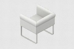 Isometric Arm Chair 3D isolated render Product Image 1