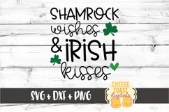 Shamrock Wishes & Irish Kisses - St Patricks Day SVG PNG DXF Product Image 2
