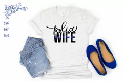 Police Wife Thin Blue Line - Best Seller - SVG DXF PNG Product Image 3