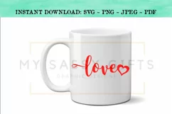 Love With Valentines Day or Wedding Heart SVG Cuttable File Product Image 5
