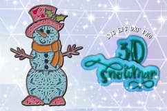3D Layered snowman svg Papercut Merry Christmas 3d Winter Product Image 1