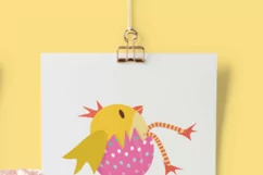 Easter Chicken Clip Art and Papers Set of 23 PNG files Product Image 6