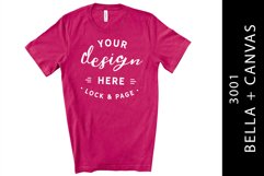 Mens Berry Bella Canvas 3001 T-Shirt Mockup White Background Product Image 1