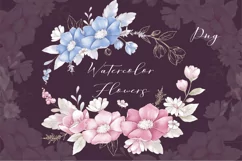 Set of clipart watercolor & gold flowers and bouquets Product Image 1