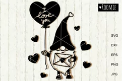 Valentine gnome I love you svg, Valentines day heart clipart Product Image 1