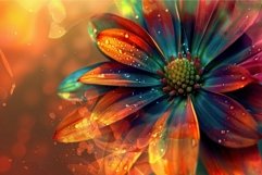 Vibrant daisy with dewdrops at sunset Product Image 1