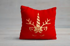 Christmas unicorn svg, unicorn reindeer face, xmas t shirt. Product Image 5