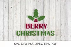 Berry Christmas card. Funny Christmas pun quote SVG Product Image 1