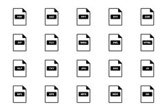 Set Of File Formats Icons Product Image 1