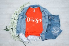 Bella Canvas 3001 Orange T-shirt Mockup for Summer Product Image 1