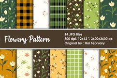 Flowery Pattern, Seamless Pattern, Clipart, Digital Paper Product Image 1