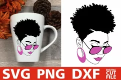 Best Seller - Black Woman with glasses svg, Natural Hair svg Product Image 3