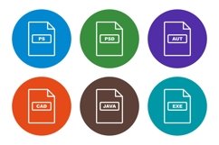 Set Of File Formats Icons Product Image 1