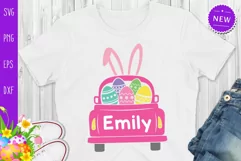 Easter Truck Svg, Easter Truck With Girl Name Svg Product Image 1