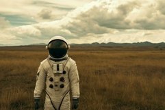 Astronaut standing in open field Product Image 1